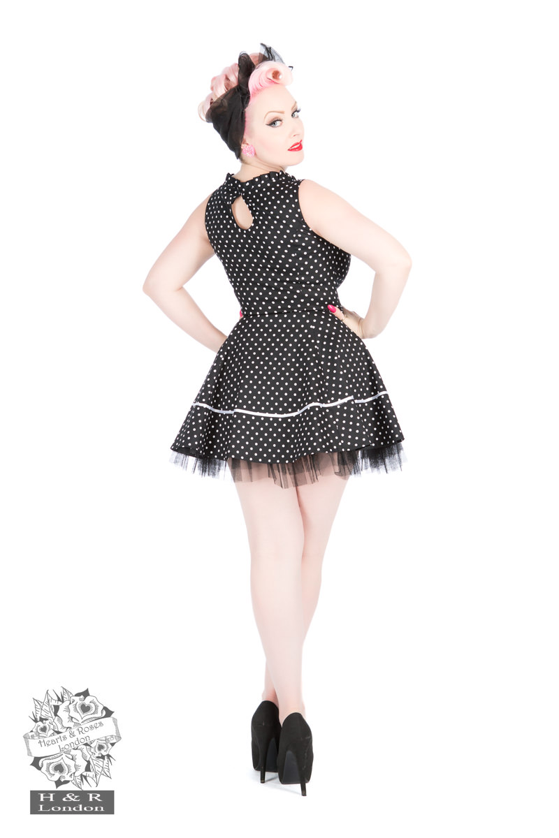 Lucy Black White Small Polka Dot Mini Dress